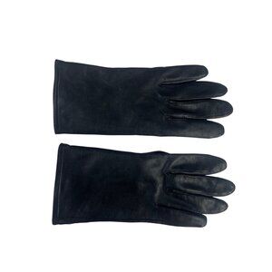 Aris Genuine Leather Gloves Womens Size 8 Black Winter Snow Fleece Lined